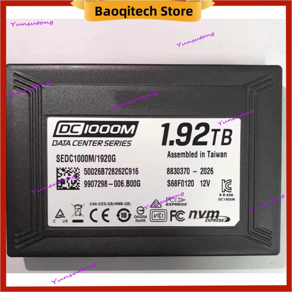 

Brand New Original SEDC1000M 960G 1.92T 3.84T U2 PCle NVMe Gen3 x4 3D TCL SSD DC1000M For Kingston
