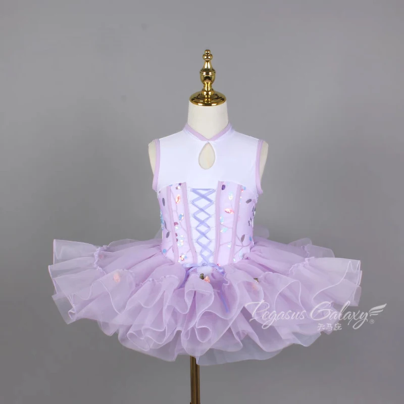 Gonna da ballo per balletto Nuovi arrivi Gonna da ballo per competizione di balletto per bambini con tutù di cigno di balletto color lavanda