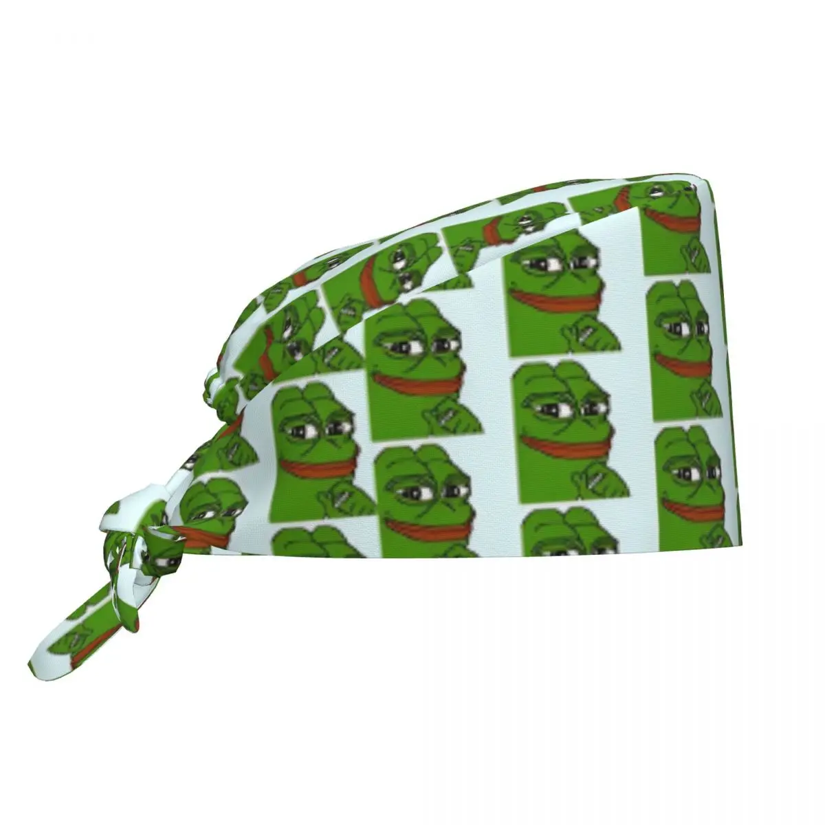 

Working Caps For Unisex Women Sad P-Pepe Frog Nurse Hat Breathable Work Scrub Cap Stylish Bandage Tie Back Medical Hat