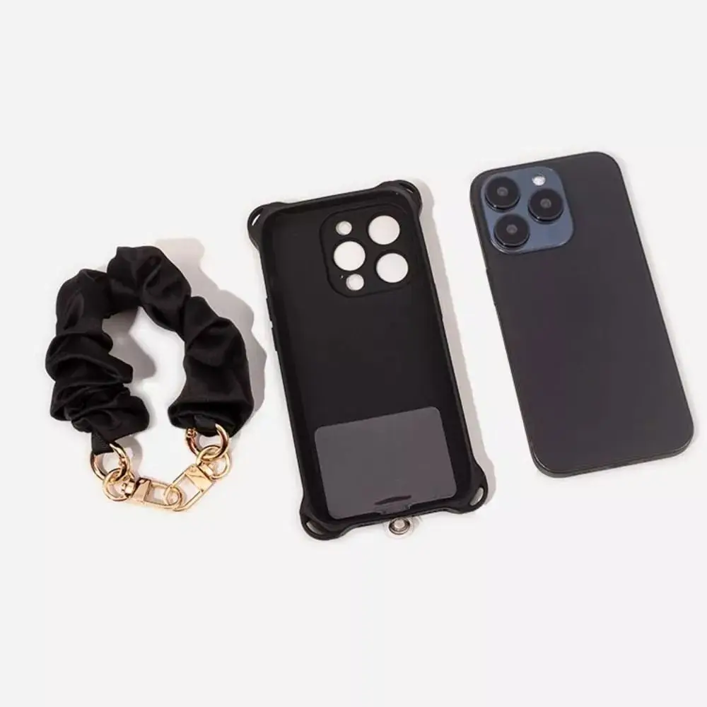 

Portable Soft Satin Silk Mobile Phone Lanyard Elastic Anti-Lost Phone Chain Detachable Short Wrist Chain