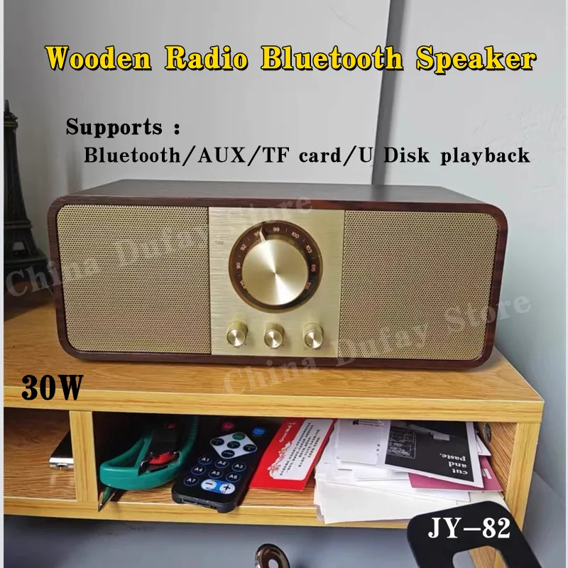 Nostalgic Bluetooth Speaker Bluetooth Sound Retro Classic Speaker Retro Radio Wireless Bluetooth 5.0 Wooden Portable Subwoofer