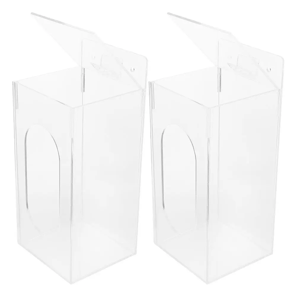 

Набор из 2 прозрачных держателей для перчаток: настенный и настольный акриловый контейнер для хранения одноразовых перчаток, масок и средств гигиены