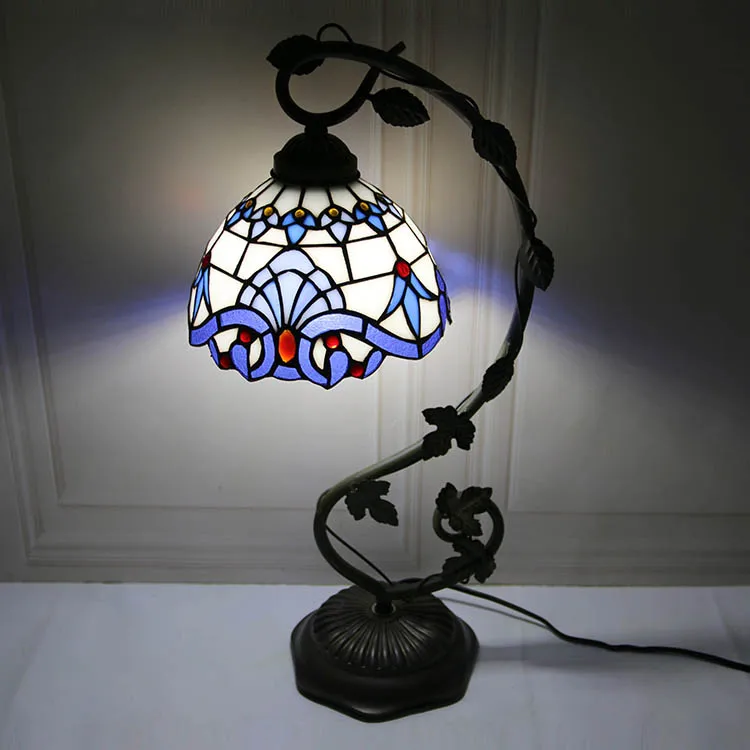 

Stained Glass Lamp Handcrafted 20.3Inch Tall Elegant Tiffany Style Desk Baroque Lamps home table lamp