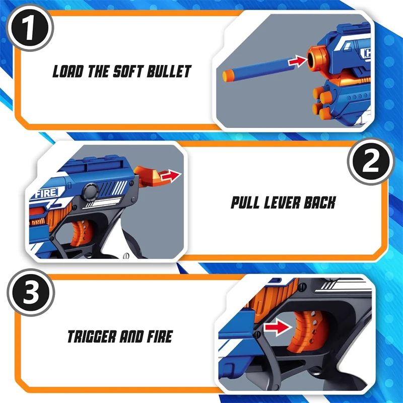 2025年 手動式おもちゃ ソフト弾丸銃、10個のフォームダーツ付きブラストガンおもちゃ、男の子、女の子、子供、ティーン向けおもちゃ銃
