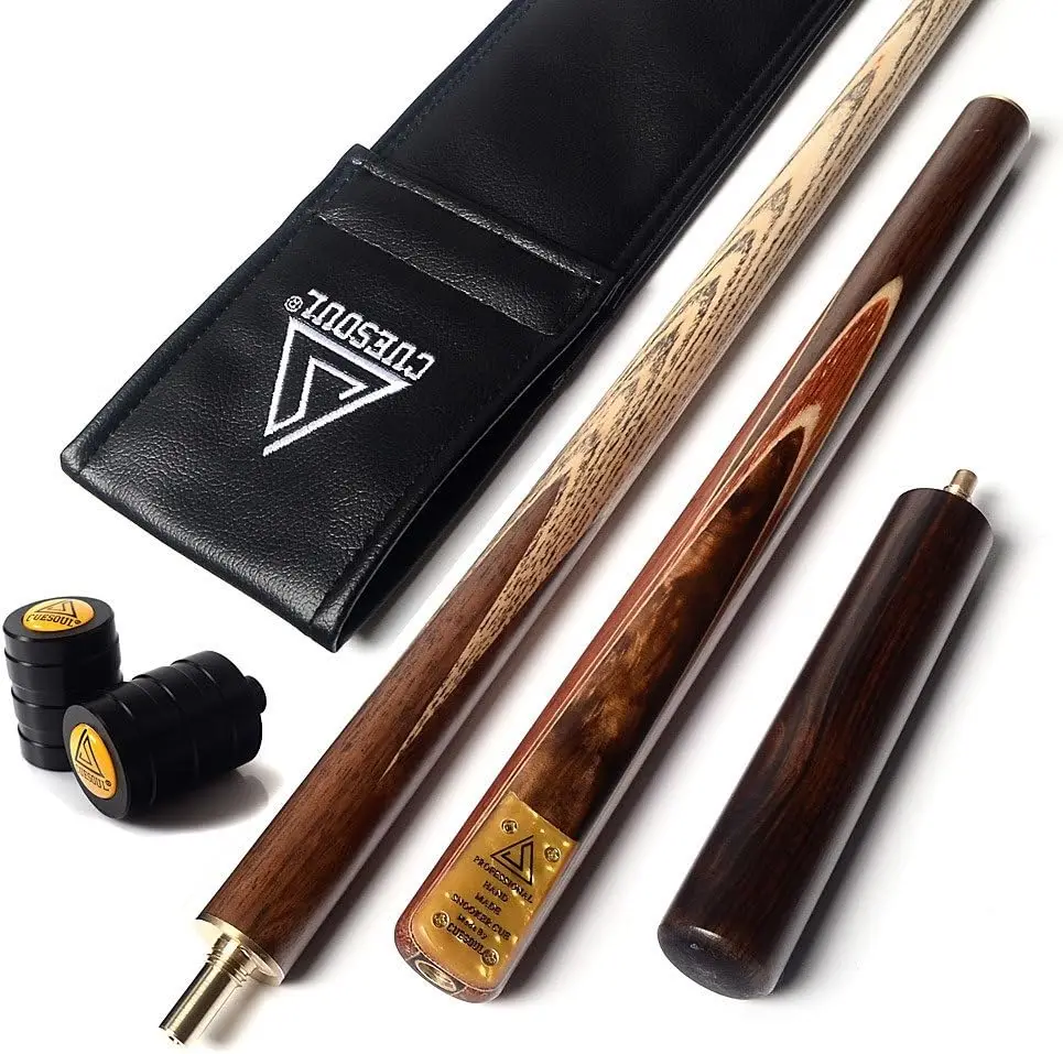 

57" 3/4 Jointed Snooker Cue Stick with Extension, 9.5mm Tip, Leather Bag