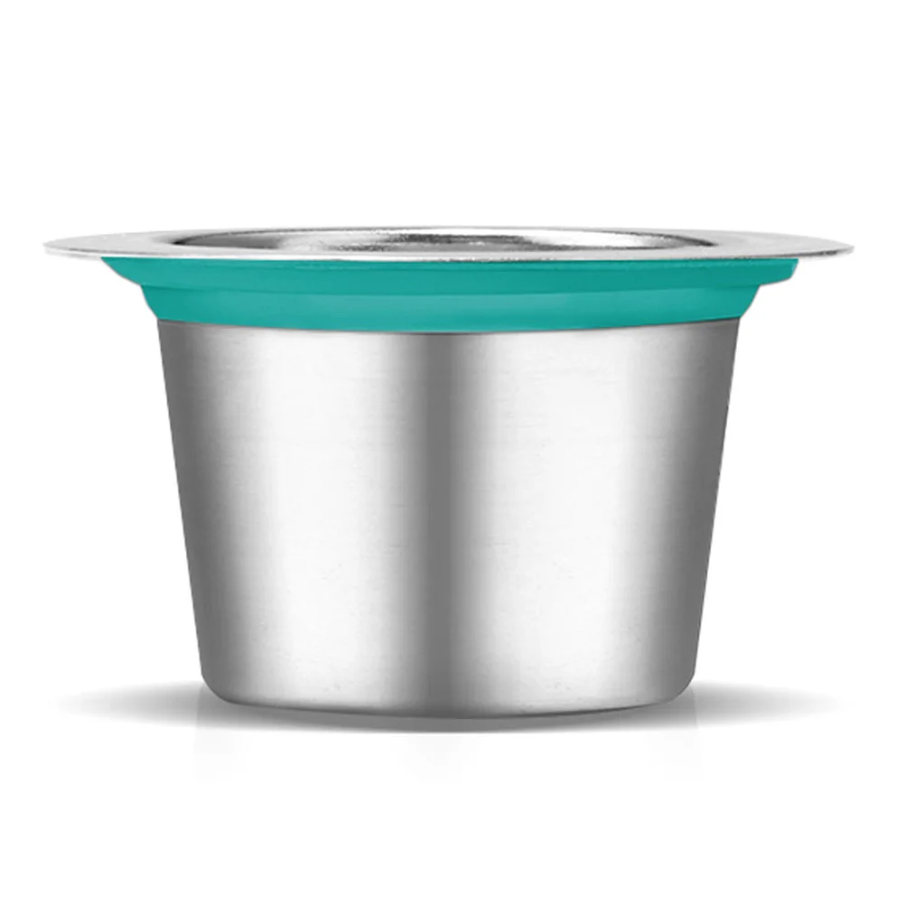 

2pcs Coffee Filter Cup Stainless Steel Reusable Capsule For Espresso Machine Refillable Coffee Maker Multiple Holes Rubber Ring