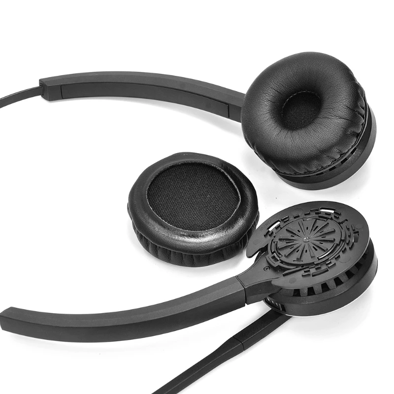 وسادة جلدية الإسفنج وسادات الأذن ل Jabra PRO 920 930 935 9450 9460 9465 9470 سماعة قطع غيار رغوة الذاكرة 1 زوج