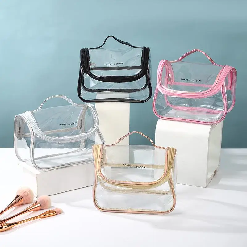 Bag Portable Handbag Bags Trendy Laser Transparent Makeup Minimalist Travel Cosmetic Pouch Waterproof Pvc Clear Toiletry