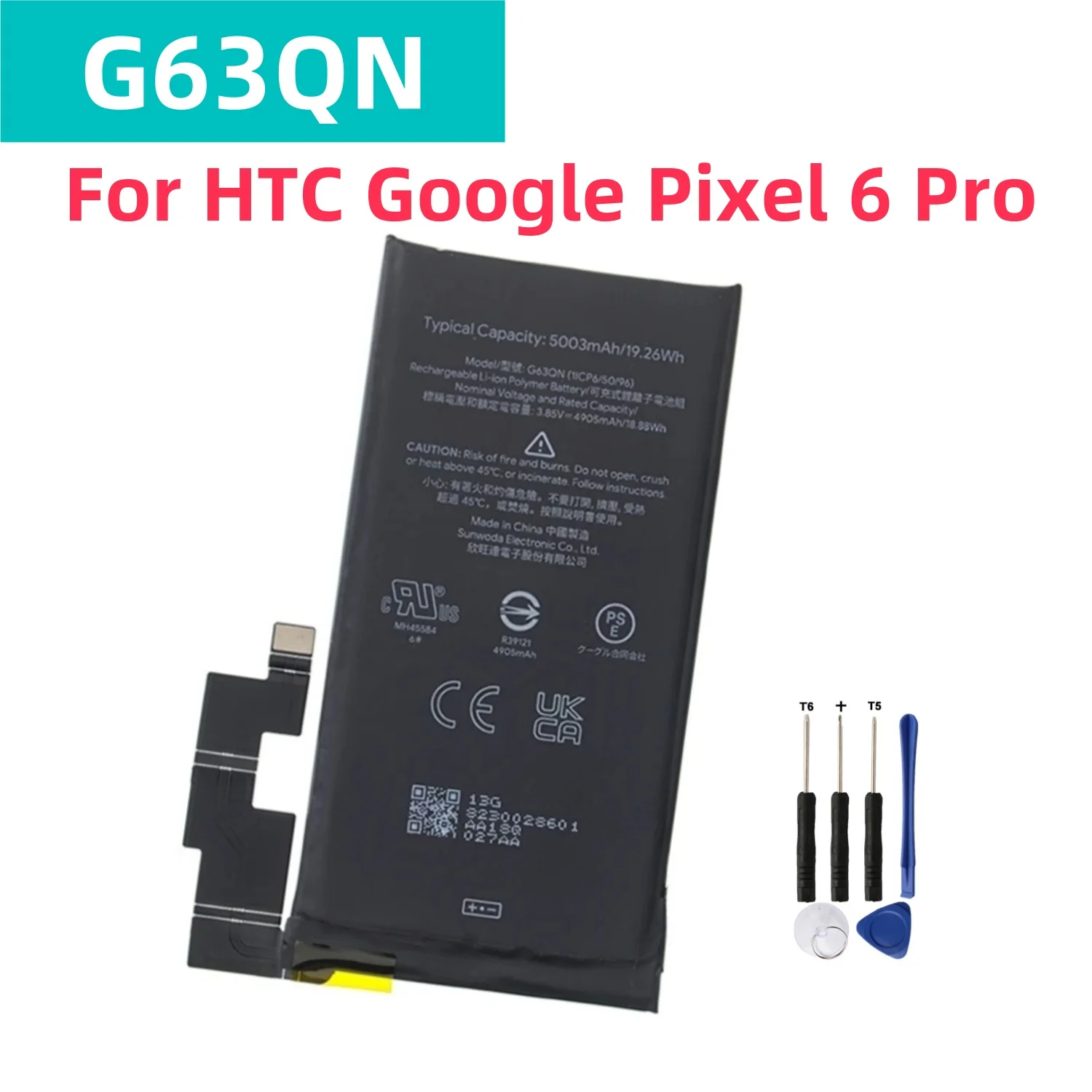 New G63QN Battery For Google Pixel 6 Pro Replacement Phone Battery Pixel6 Pro + Free Tools