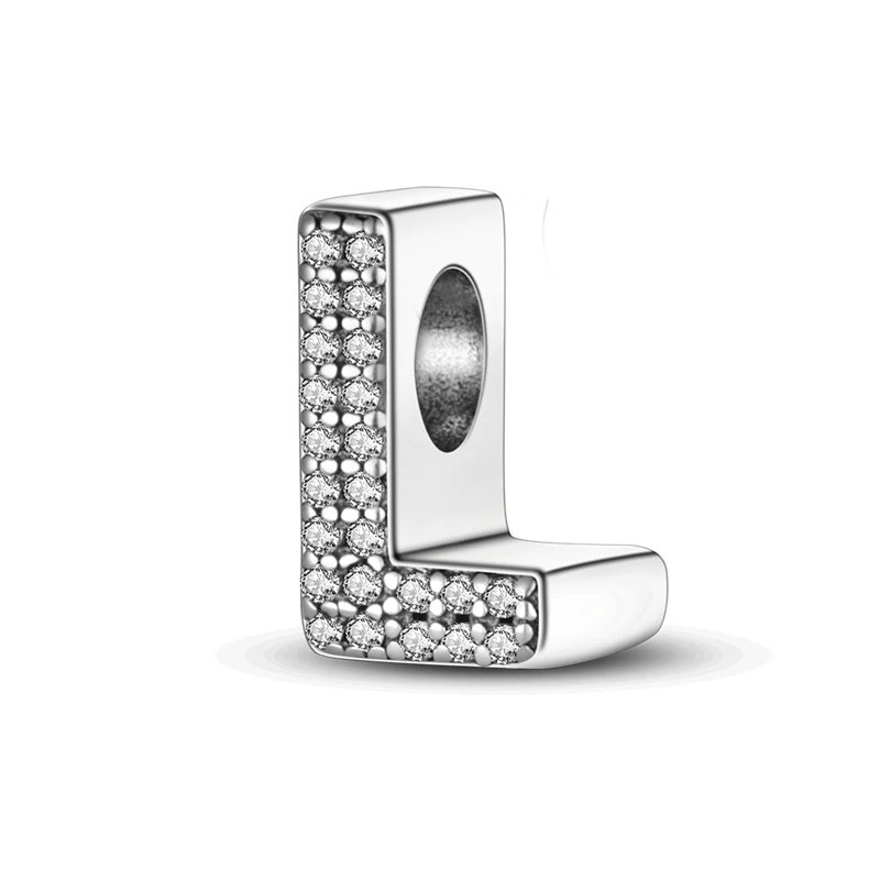 925 Sterling Silber, passend für 925 Original-Armband, DIY A-Z, Alphabet, Charms, Perle, CZ, Zirkon, LIEBE, Buchstabe, baumelnder Anhänger, Schmuck, Geschenk