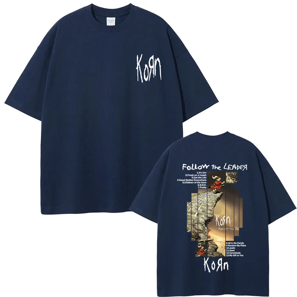 Rock Band Korn Follow The Leader Album Graphic T-shirt Casual T Shirts Male Vintage Alternative Metal