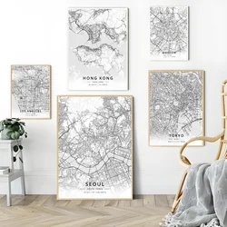 Paris London New York Tokyo Sydney Hong Kong CUSTOM City Map Classic Movie Posters Room Bar Cafe Decor Stickers Wall Painting