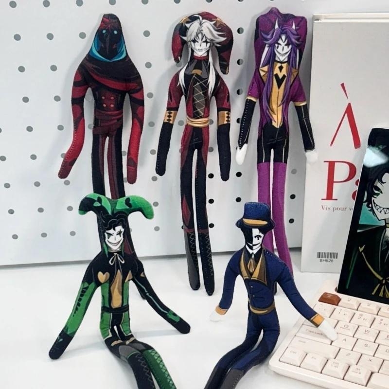 28CM Anime The Freak Circus Plush Toys Lovely Pierrot Character Stuffed Figure Flexible Body Wire Funny Plushie Doll Desk Decor