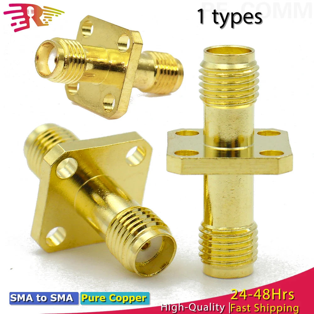 

SMA Female To SMA Female Connector RF Coaxial 4 Hole Flange Socket Bulkhead Panel Mount Adapter