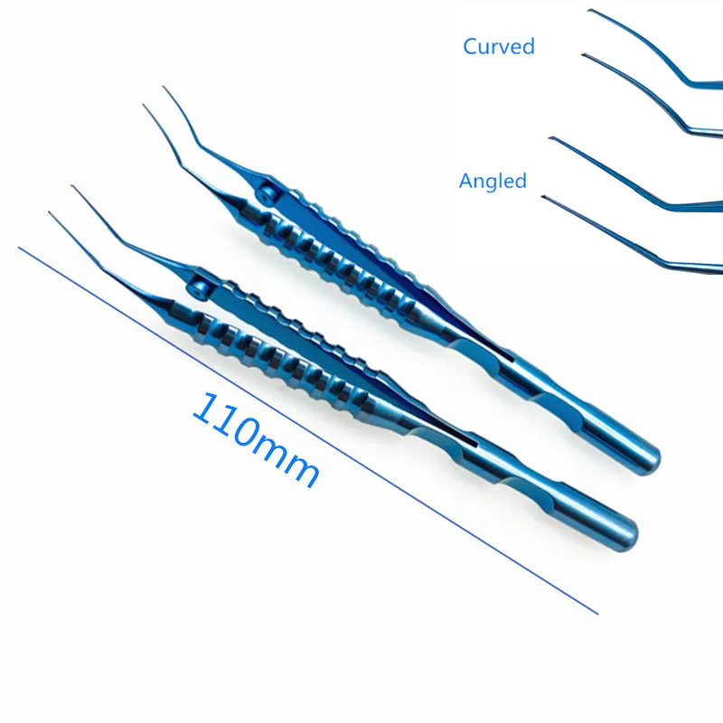 Capsulorhexis Forceps Titanium Stainless steel Ophthalmic Capsulorhexis Tweezers  Angle/curved Ophthalmic Surgical Instruments