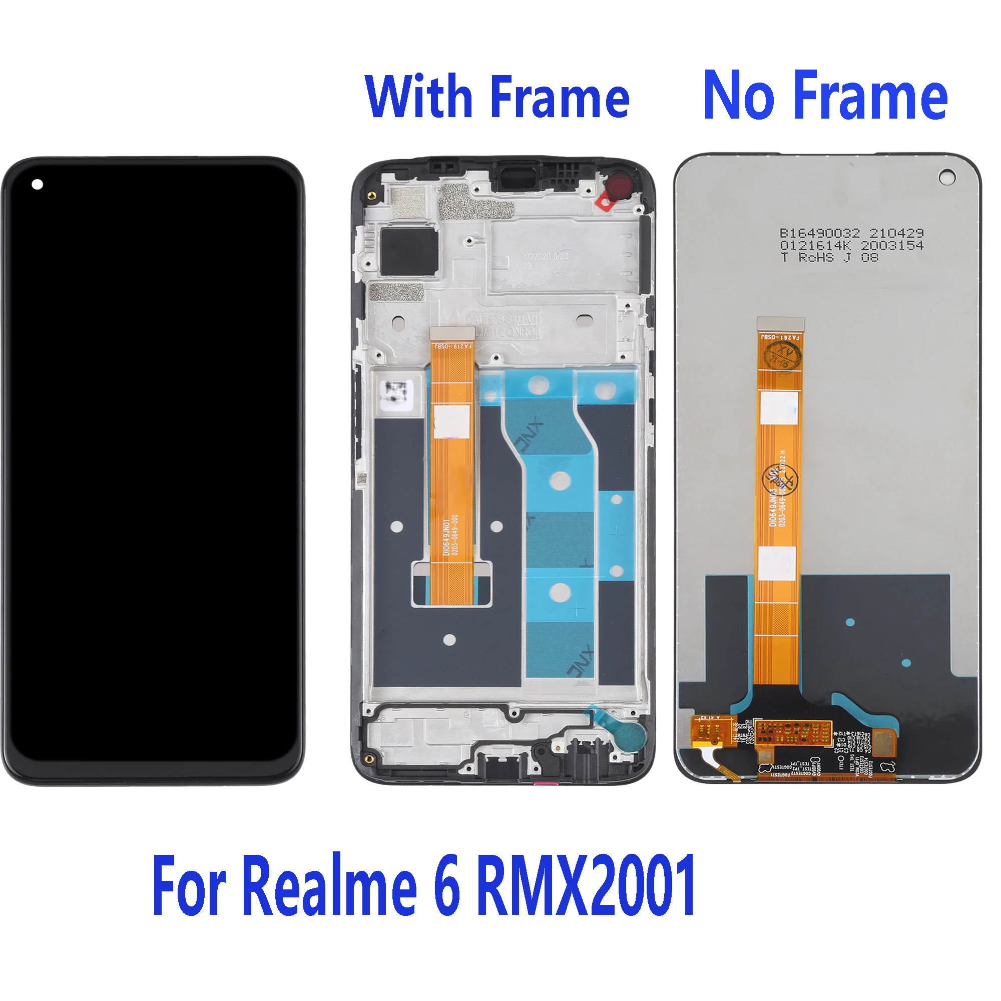 For Realme 6S RMX2002 LCD Display Touch Screen Digitizer Assembly Replacement Parts For Realme 6 RMX2001