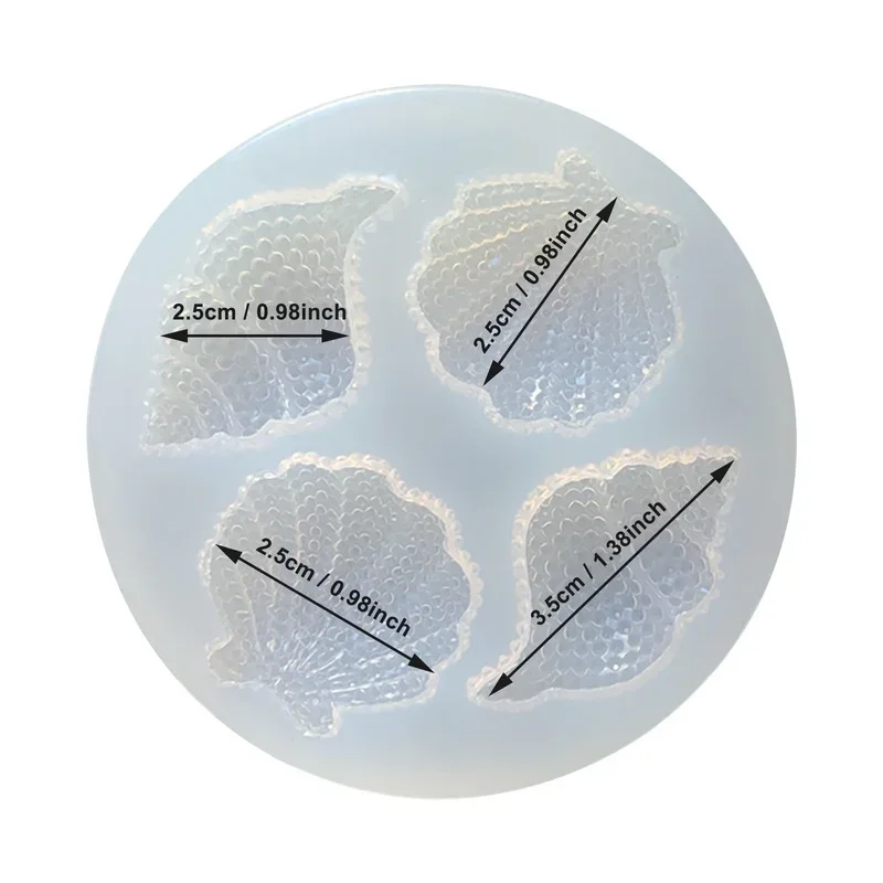 1PCS Multi-faceted Shell Conch Mirror Epoxy Silicone Abrasive Simulation Crafts Decoration Mold Chocolate Cake Baking Tool