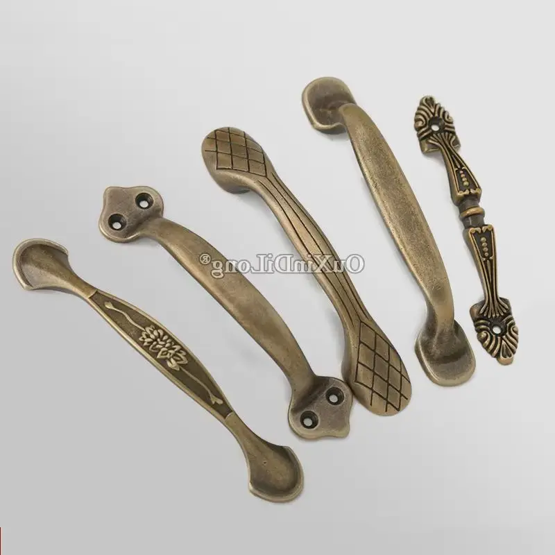 

Классические 10 шт., твердые латунные антикварные мебельные ручки, ручки для ящиков, шкаф, шкаф, комод, дверные ручки