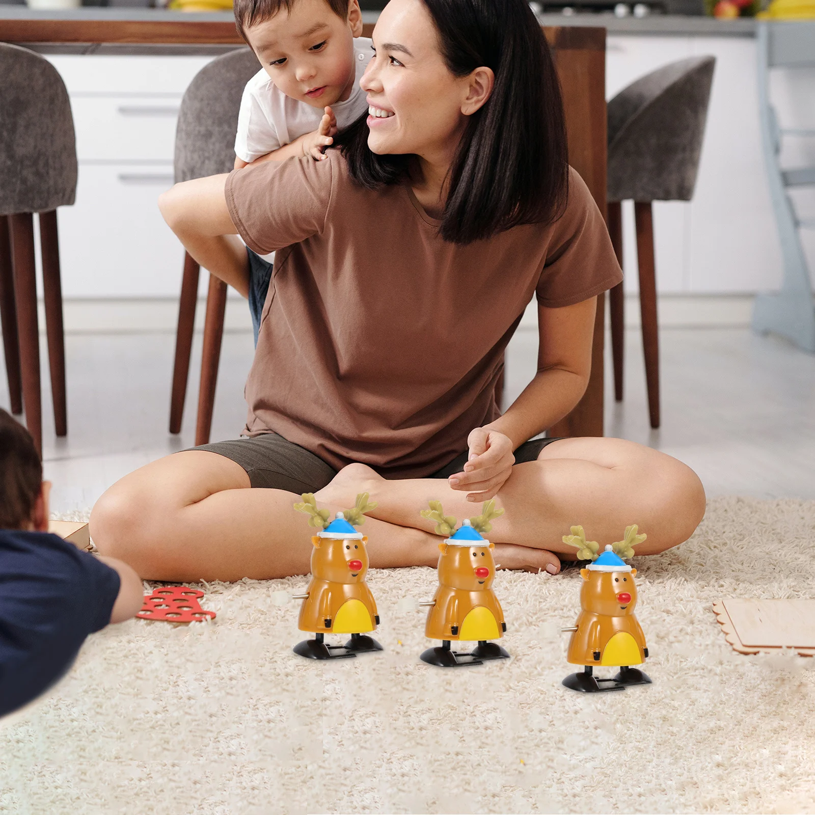 3 قطعة إِلْكَة عيد الميلاد يختتم عقارب الساعة اللعب حفلة عيد الميلاد تفضل الإبداعية مضحك الاطفال هدية الجدة عطلة ديكور