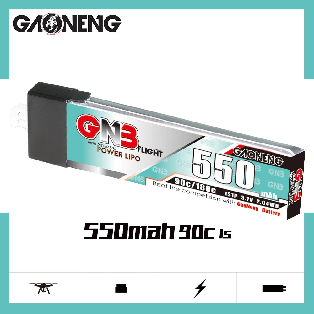 Gnb 1S 3.7V 550Mah 90c/180c Lipo Batterij Voor Rc Helikopter Quadcopter Fpv Racing Drone Onderdelen 3.7V Oplaadbare Batterij