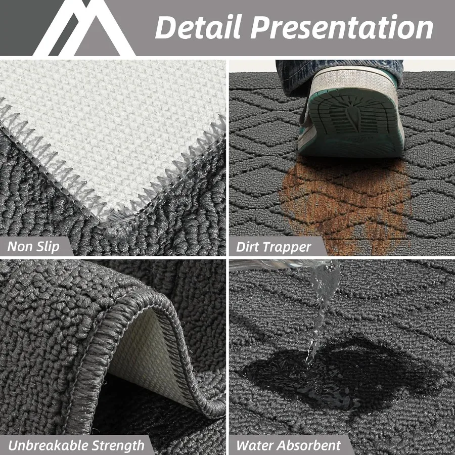 سجاد المطبخ الناعم للاستخدام المنزلي مع قاعدة مضادة للانزلاق وميزات قابلة للغسل في الغسالة مثالية لتعزيز أسطح المطبخ الرطبة أو الجافة