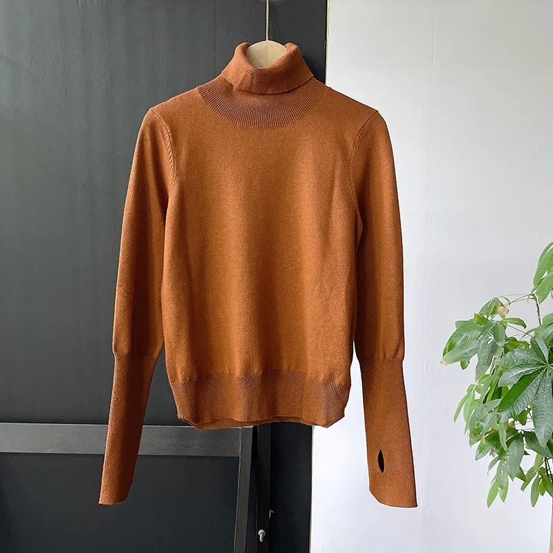 Women's Autumn and Winter New Wool Blended Simple All-match Turtleneck Sweater