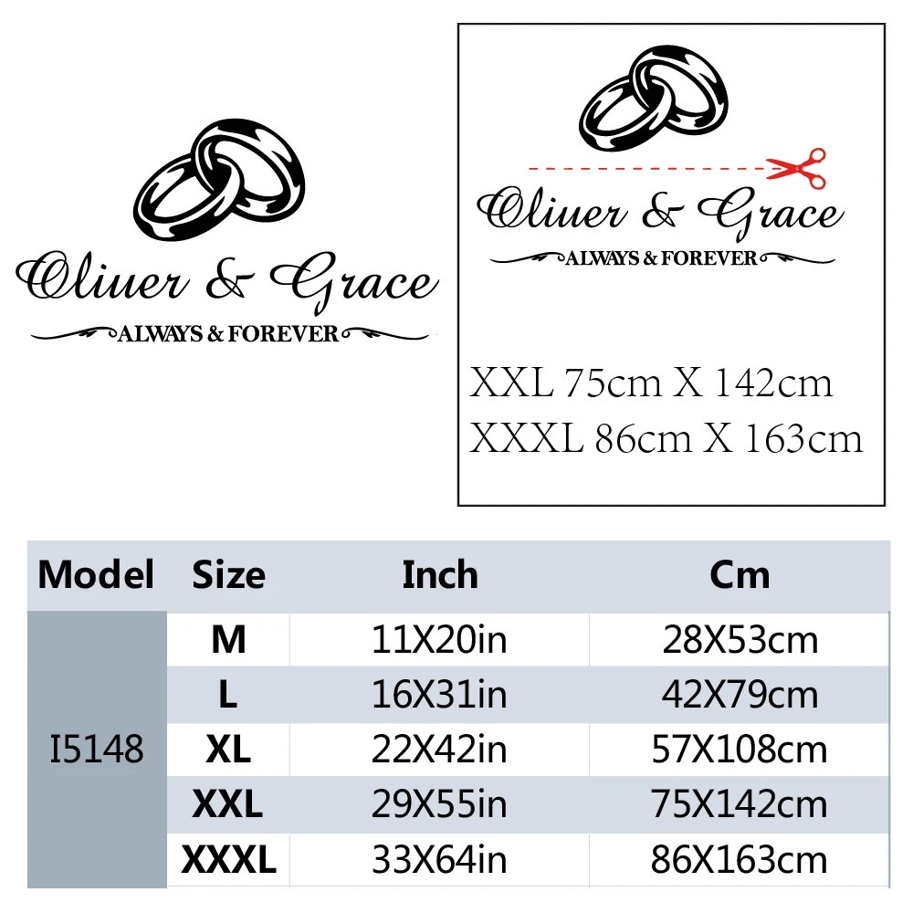 

1 pc love ring Custom text Wall Sticker Wall Decal Sticker Home Decor For Living Room Kids Room Decal Creative Stickers