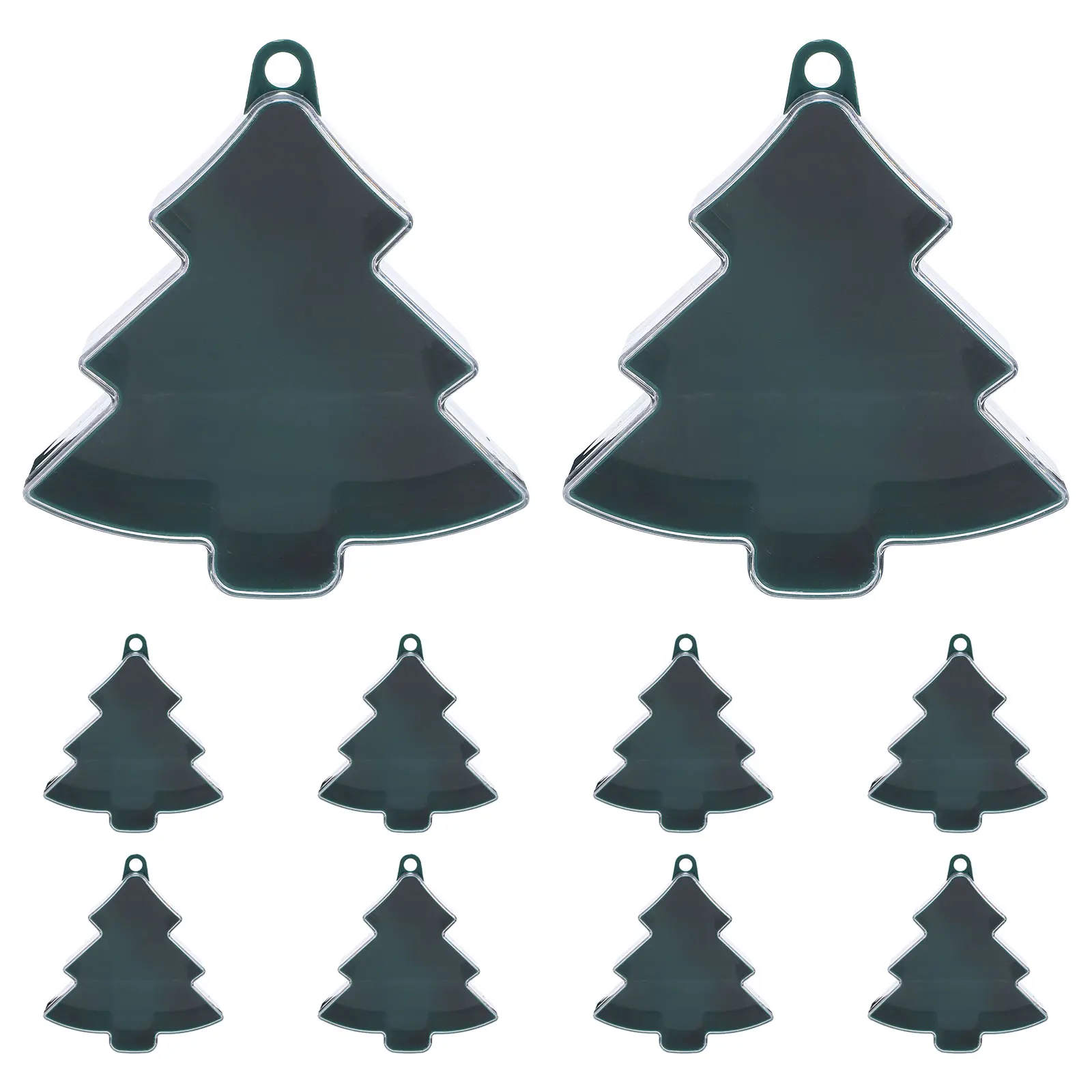 

10Pcs Christmas Party Favor Boxes Tree Shaped Candy Containers Plastic Holiday Treat Holders Decorative Cookie Storage