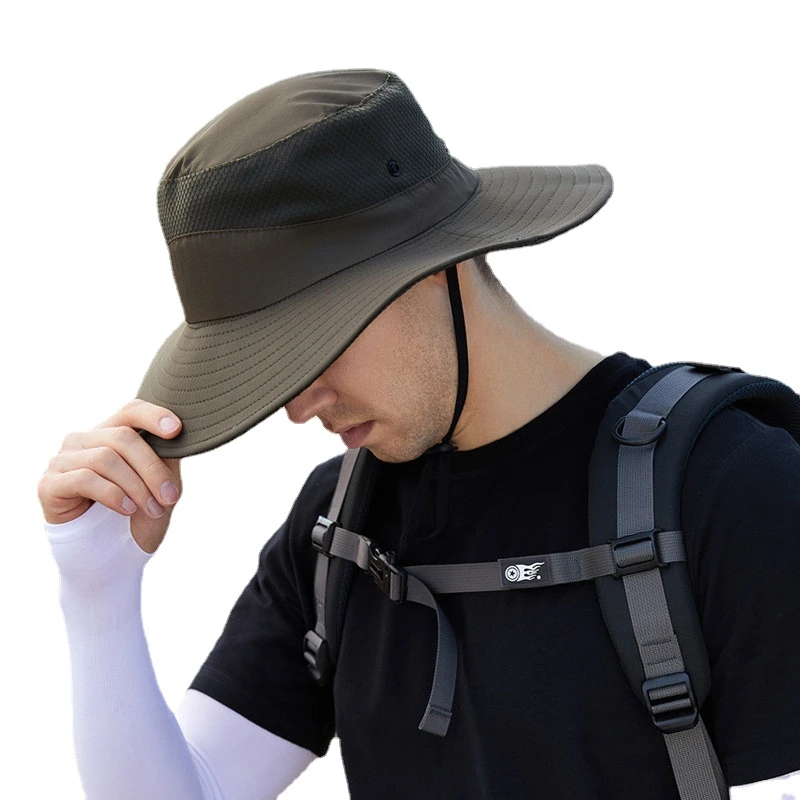 Breathable Sun Hats for Men Outdoor Fishing Cap Wide Brim Anti-UV Beach Caps Women Bucket Hat Summer Hiking Camping Bone Gorros