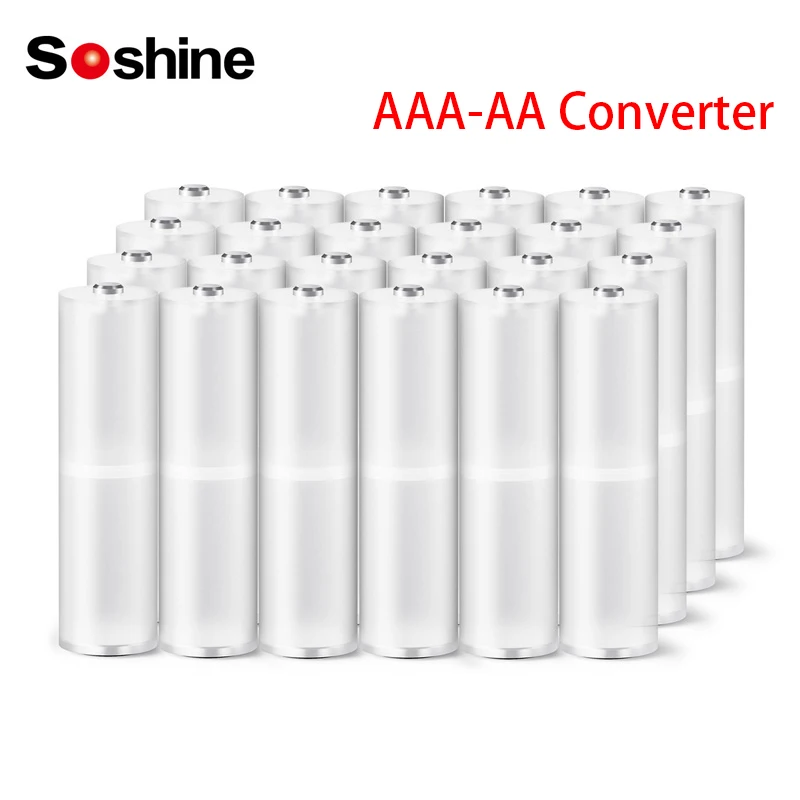 Soshine Mini Plastic AAA to AA Size Cell Battery Converter Adaptor Holder Case Switcher Cell AAA to AA  Battery Holder Converter