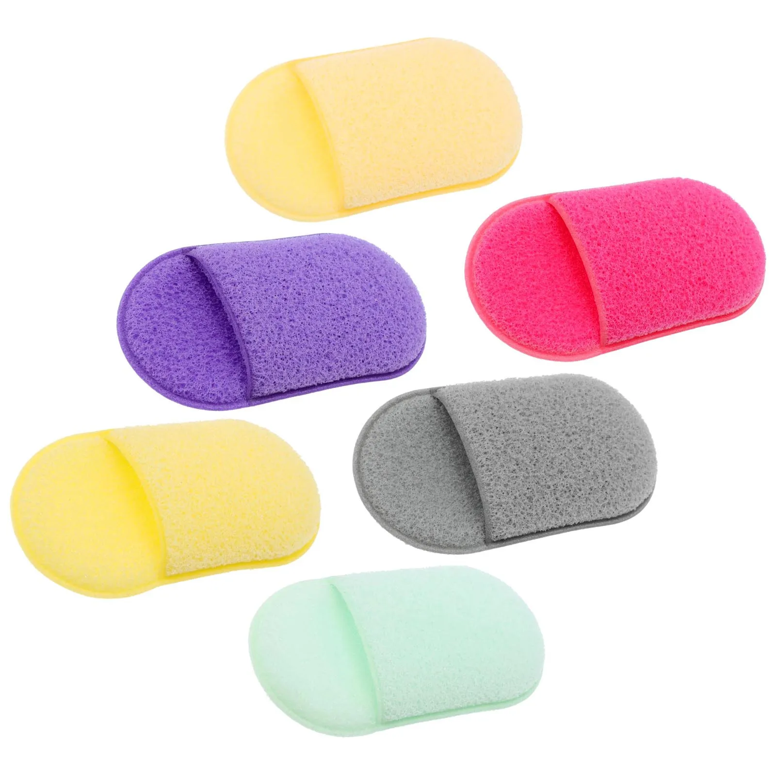 6pcs Face Cleaning Pads Exfoliating Washable Sponges For Sensitive Skin Daily Cleansing Makeup Removal Facial Sponge Tools
