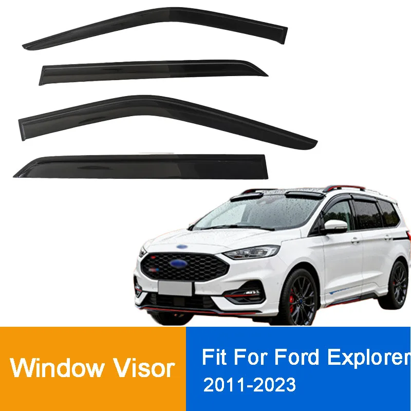 Visera para ventana de coche para Ford Explorer 2011-2023, deflector de ventana lateral, visera de ventilación, protectores contra el viento y la lluvia, accesorios para coche
