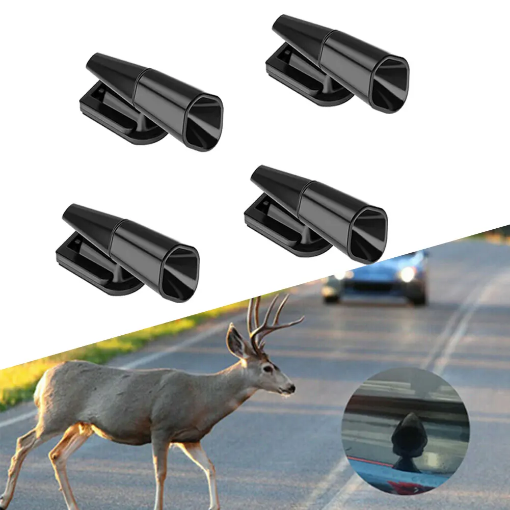 Alerts Car Animal Repeller Replacement 4PCS 50*23mm ABS Plastic Accessories Auto Black Deer Brand New Alerts Car
