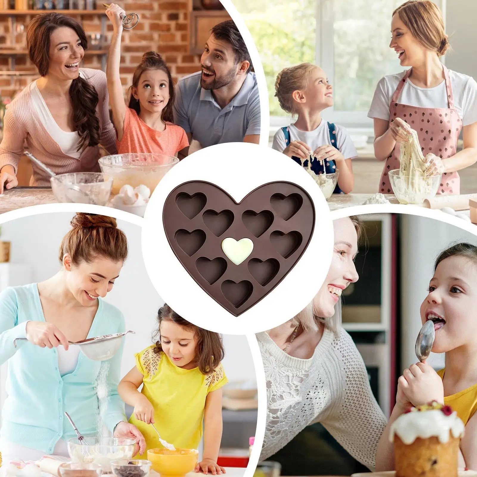 10 Grids Silicone Cake Baking Mold Kitchen Baking Candy Pudding Dessert Mold for Jelly Pudding Candies Ice Making