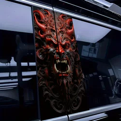2 Piece Demon & Tyrannosaurus Rex Car B-Pillar Sticker - Vinyl, Self-Adhesive, Matte Appearance Accessories