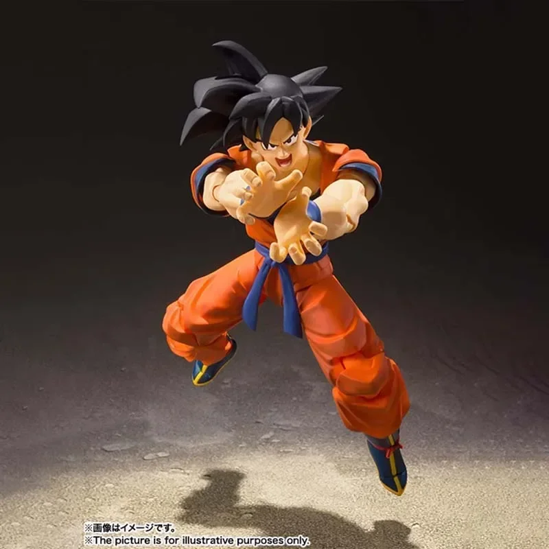 En Stock Bandai Dragon Ball 2,0 SHF Son Goku pelo negro serie de figuras de acción modelo juguete colección de regalos para niños