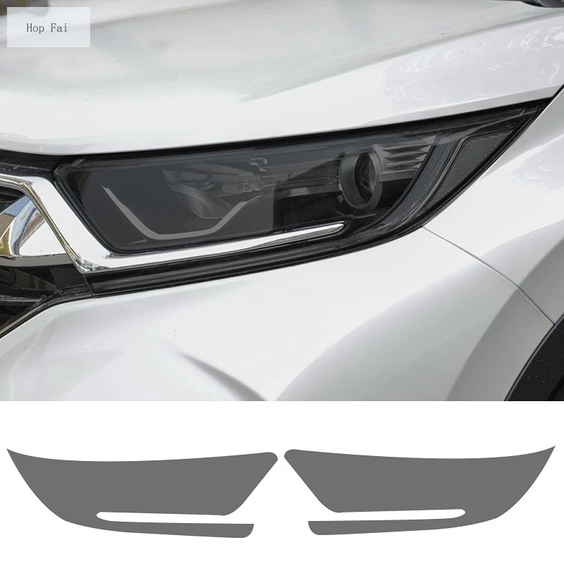 

2 Pcs Car Headlight Protective Film Front Light Transparent Smoked Black TPU Sticker For Honda CRV 2017-ON 2021 2022 Accessorie