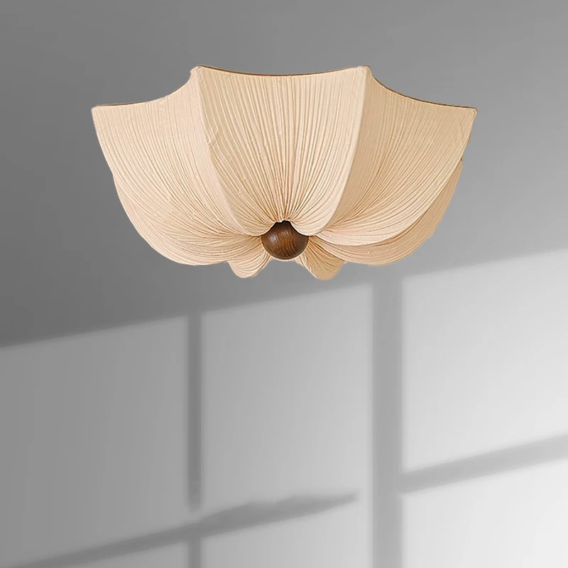 Nordic Minimalist Wabi Sabi Fabric Ceiling Light Living Dining Room Led Ceiling Chandelier Bedroom