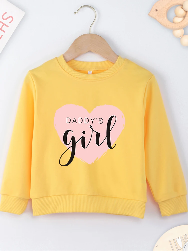 High Quality Kids Pink Sweatshirts Dropship Y2K Minimalist Graphic Daddy\'s Girl Letters All-match Trendy Child Sweater Clothes