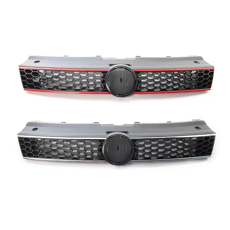 Racing Grille Honeycomb Grill Center Grille For Volkswagen VW Polo 6R 2009 2010 2011 2012 2013 ABS Front Bumper Mask Mesh Cover