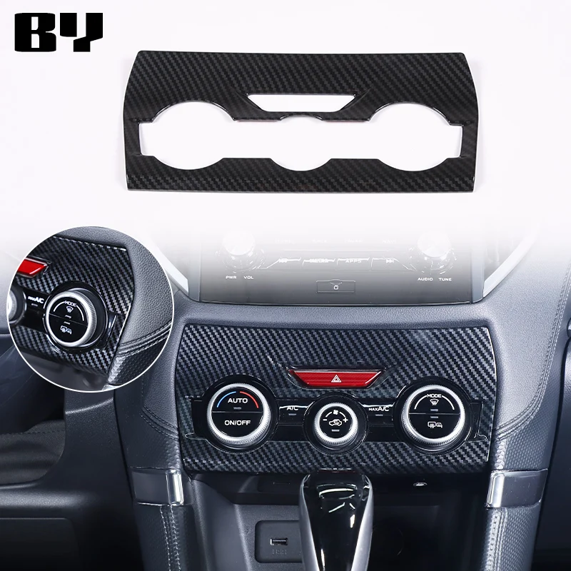 Car Central Control Console Air Condition Tirm Panel Cover Sticker ABS Carbon Fiber For Subaru Forester 2019-2024 Car Accessory