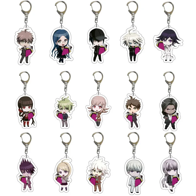 Naegi Makoto Kirigiri Kyoko Maizono Sayaka Cartoon Game Acrylic Key Chains Fashion Jewelry Pendant Cosplay Costumes DIY Props