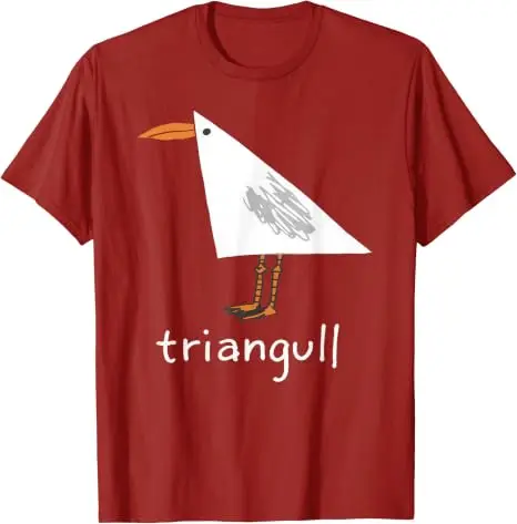 Triangull Dreieck Möwe Vogel Wortspiel Lustiges Strand-T-Shirt Y2k Vogelkunst Grafik-Bekleidung Weiche Baumwolle Kurzarm-T-Shirts Neuheit – Detail 10