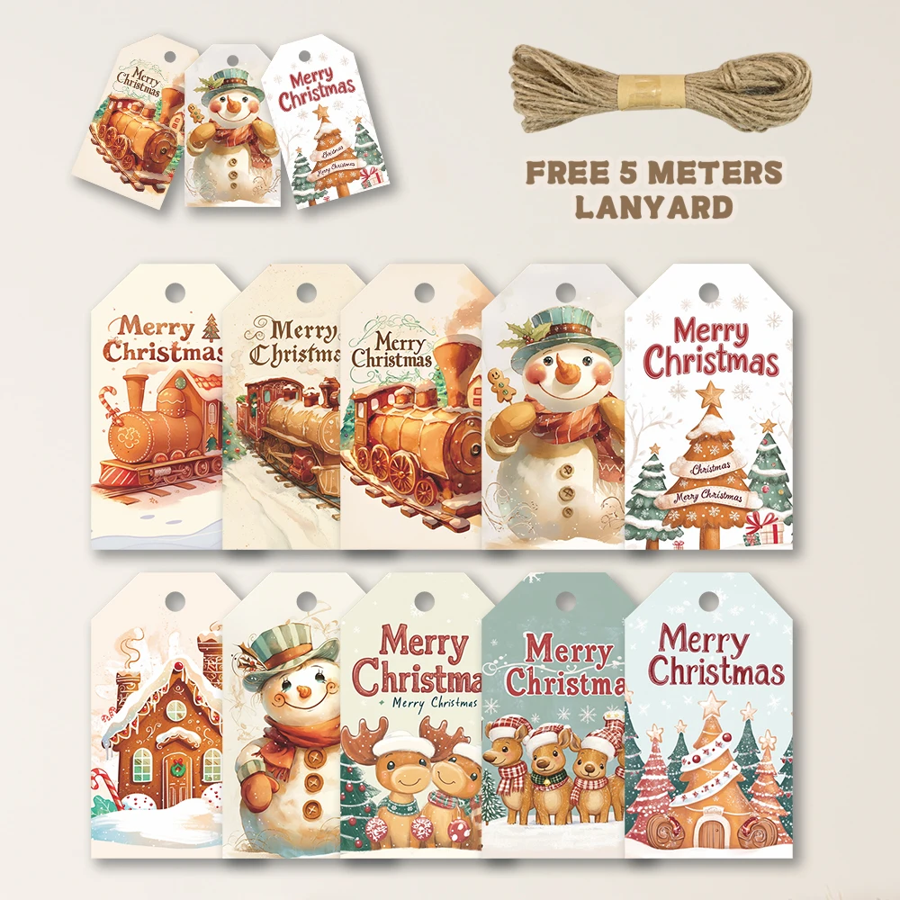 40個、クリスマスタグ、ギフトラベル、パーティーデコレーション、DIYカード、ホリデーホームデコレーション、グリーティングカード、パーティーカード、ギフト紐