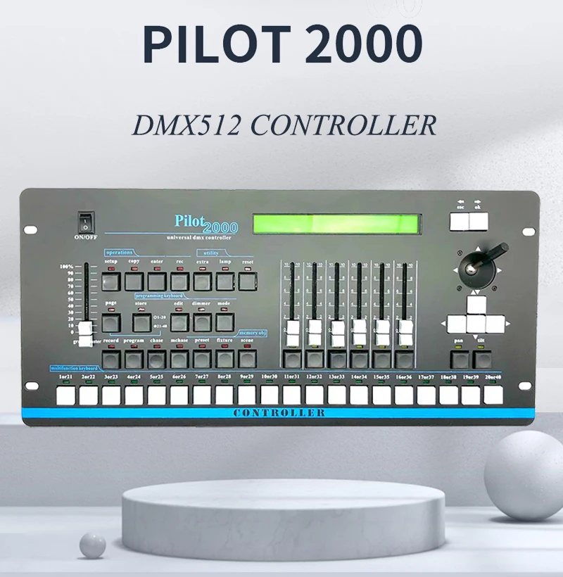 

Контроллер Pilot 2000 DMX512, контроллер освещения сцены, DMX DiscoBar, клуб, вечеринка, свадебное шоу, профессиональное аудио, диджейское оборудование, консоль