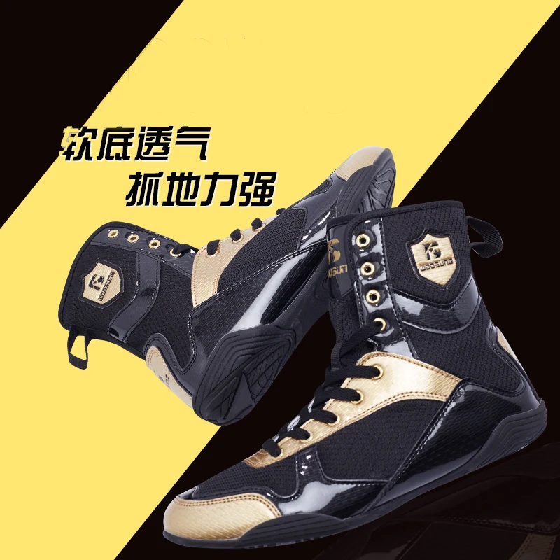 2024 Hot Men's Boxing Shoes Women's High Top Wrestling Boots Couple Breathable Fighting Shoes Neutral Designer Sneakers