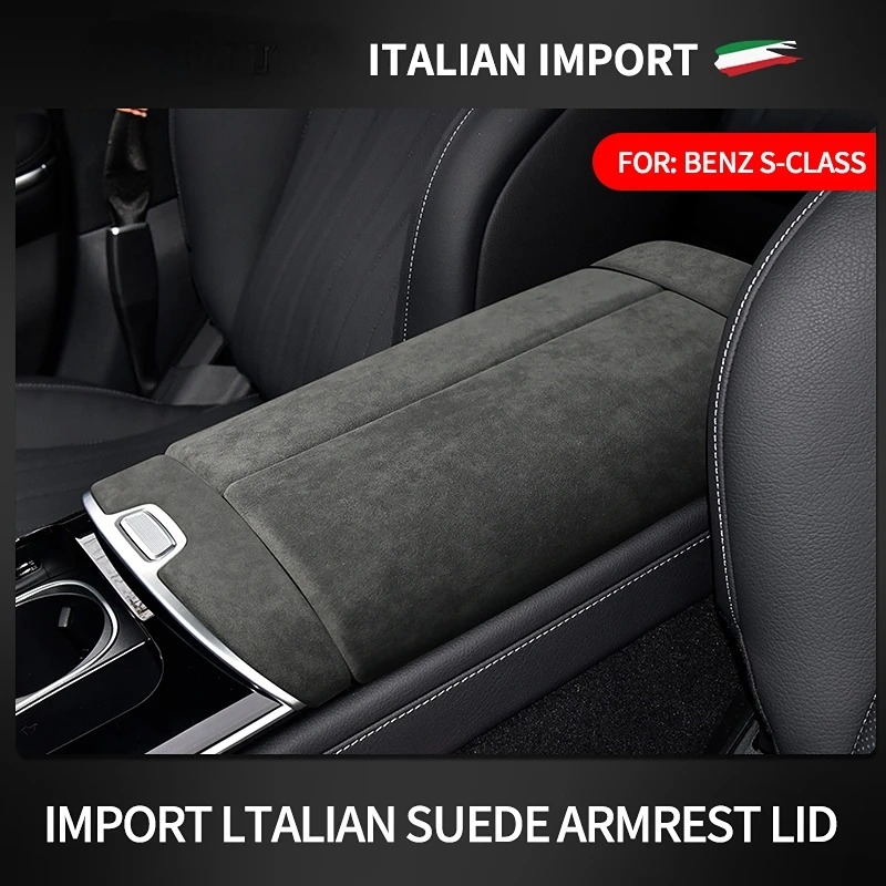 Italy Super Suede for Mercedes Benz S Class W223 2021 2022 2023 2024 Car Center Console Armrest Mat Trims Interior Accessories