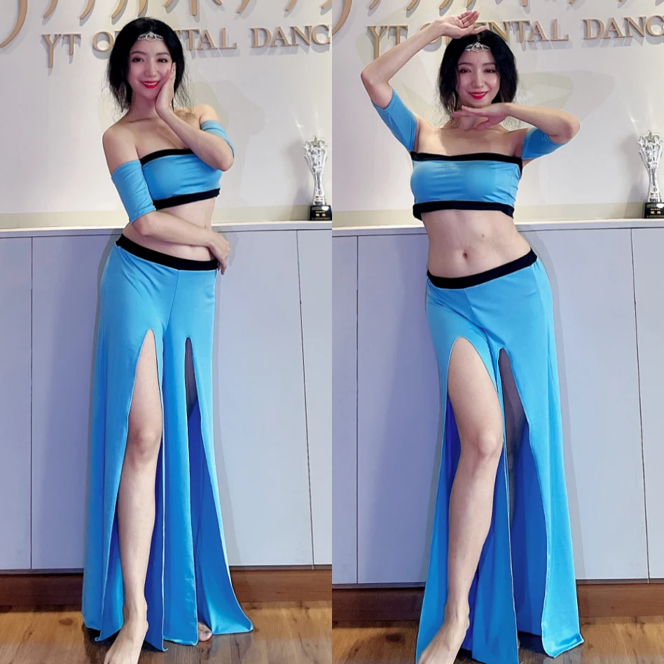 Dança do Ventre traje Bailarino Lições Desgaste 2023 Para Mulheres Conjunto Oriental Adulto Roupas Profissionais TOP + calças terno，vestidos de