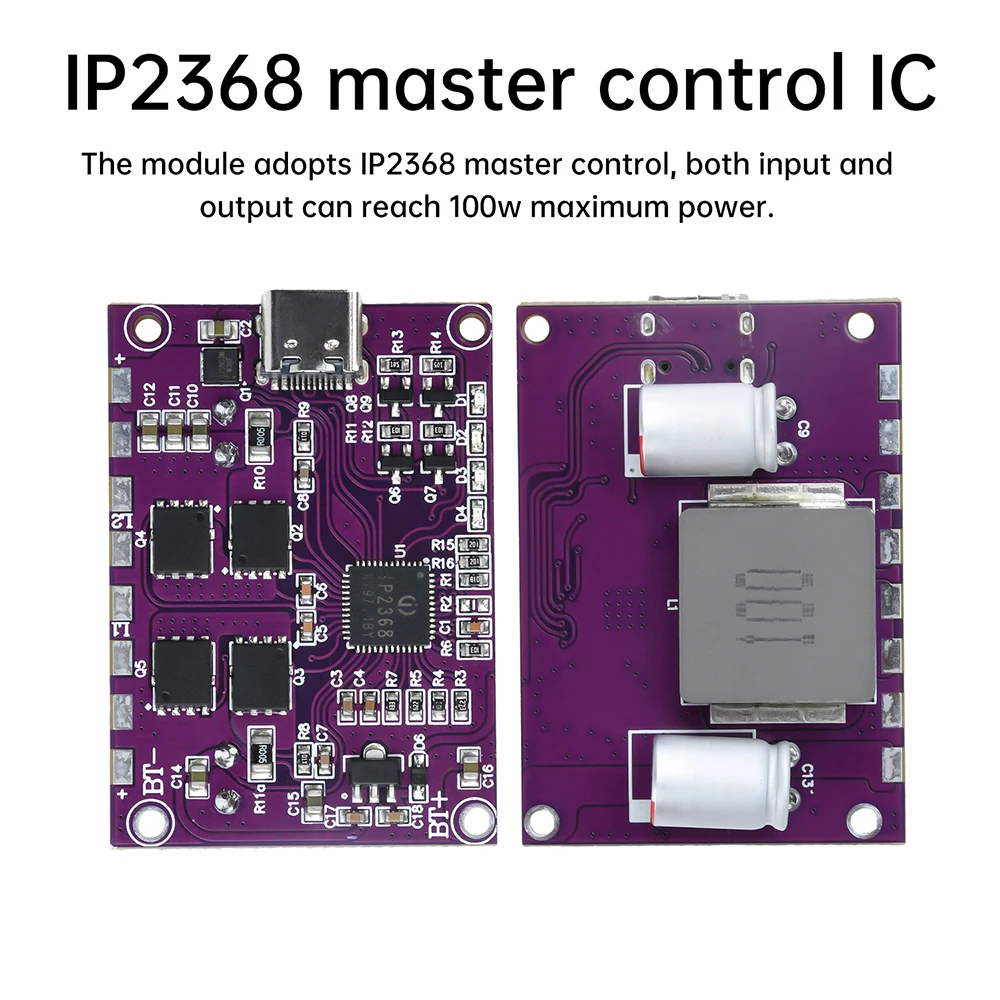 IP2368 Bidirektionales 100W Schnelllademodul Buck-Boost Typ-C Schnittstelle 3S 4S Lithium-Batterie Hochleistungs-Schnellladegerät