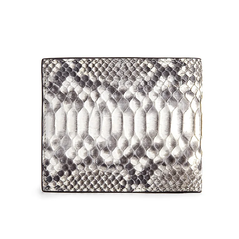 2022 New Luxury Python Skin Women\'s Purse Short Multi Card Slots Men Wallet Snakeskin Fashon Bag Genuine Leather Lady Purse 45